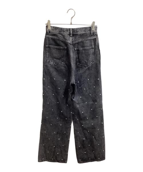 MAISON SPECIAL（メゾンスペシャル）MAISON SPECIAL (メゾンスペシャル) Rhinestone Pearl Wide Denim Pants Gray / ラインストーンパールワイドデニムパンツ グレー / 21222465206 グレー サイズ:38の古着・服飾アイテム