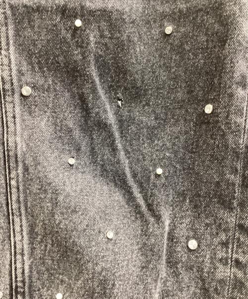 MAISON SPECIAL（メゾンスペシャル）MAISON SPECIAL (メゾンスペシャル) Rhinestone Pearl Wide Denim Pants Gray / ラインストーンパールワイドデニムパンツ グレー / 21222465206 グレー サイズ:38の古着・服飾アイテム