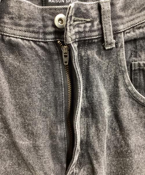 MAISON SPECIAL（メゾンスペシャル）MAISON SPECIAL (メゾンスペシャル) Rhinestone Pearl Wide Denim Pants Gray / ラインストーンパールワイドデニムパンツ グレー / 21222465206 グレー サイズ:38の古着・服飾アイテム