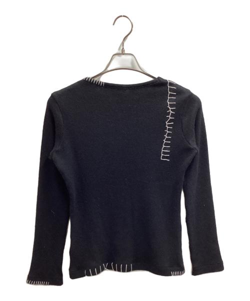 YOHJI YAMAMOTO（ヨウジヤマモト）YOHJI YAMAMOTO Stitch design angora blend knit black / ステッチデザイン アンゴラ混ニット ブラック / FC-T05-170 / Made in JAPAN / 日本製 サイズ:2の古着・服飾アイテム