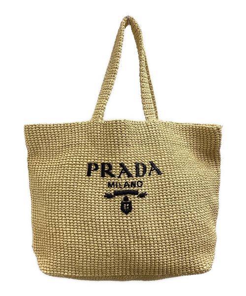 PRADA（プラダ）PRADA (プラダ) ラフィア トートバッグ / 2VG121 ベージュ サイズ:-の古着・服飾アイテム