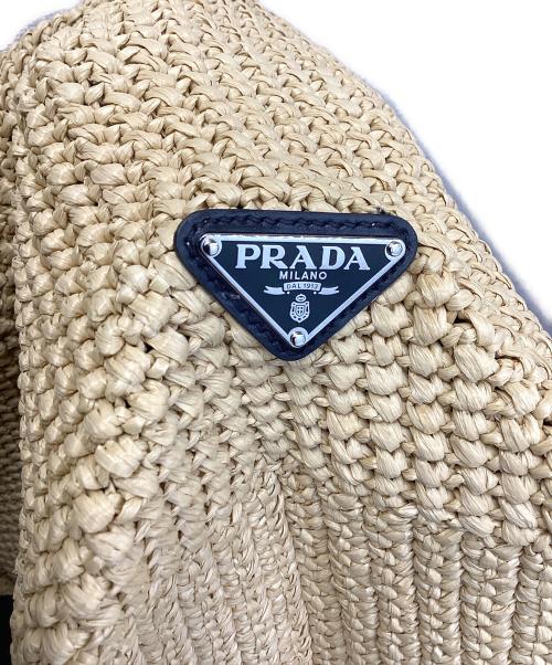 PRADA（プラダ）PRADA (プラダ) ラフィア トートバッグ / 2VG121 ベージュ サイズ:-の古着・服飾アイテム