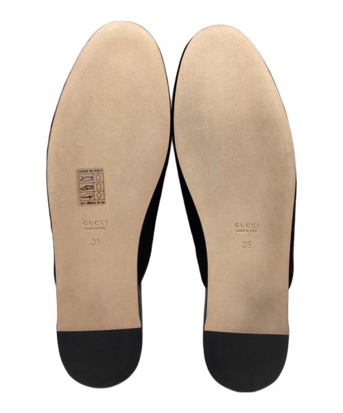 GUCCI（グッチ）GUCCI　 (グッチ) adidas　 (アディダス) コラボホースビット1955 ミュールスリッパ / Horsebit 1955 Mule Slippers / トレフォイル ブラック サイズ:39の古着・服飾アイテム