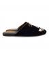 中古・古着 GUCCI　 (グッチ) adidas　 (アディダス) コラボホースビット1955 ミュールスリッパ / Horsebit 1955 Mule Slippers / トレフォイル ブラック サイズ:39：30000円