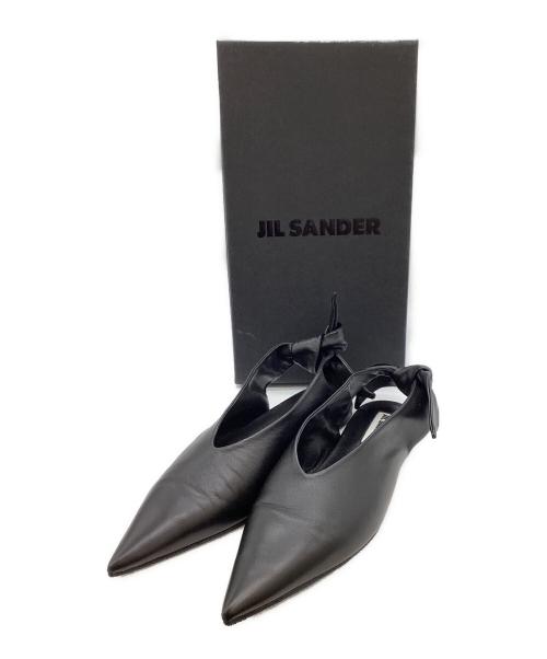 JIL SANDER（ジルサンダー）JIL SANDER (ジルサンダー) ポインテットトゥ ノット スリングバック バレエシューズ ブラック / JS36014AA ブラック サイズ:38の古着・服飾アイテム