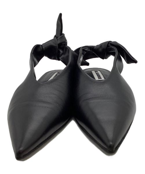 JIL SANDER（ジルサンダー）JIL SANDER (ジルサンダー) ポインテットトゥ ノット スリングバック バレエシューズ ブラック / JS36014AA ブラック サイズ:38の古着・服飾アイテム