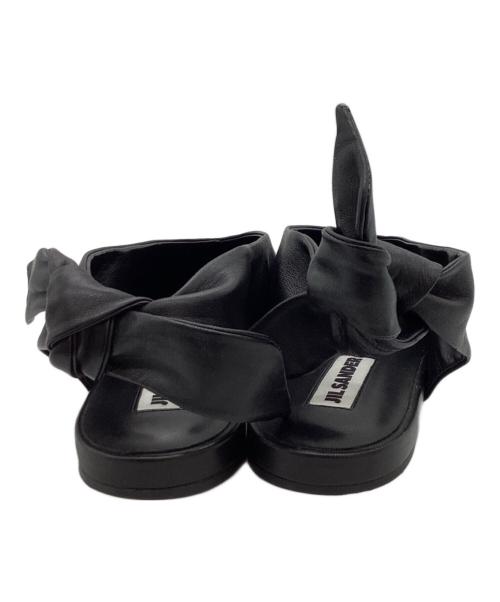 JIL SANDER（ジルサンダー）JIL SANDER (ジルサンダー) ポインテットトゥ ノット スリングバック バレエシューズ ブラック / JS36014AA ブラック サイズ:38の古着・服飾アイテム