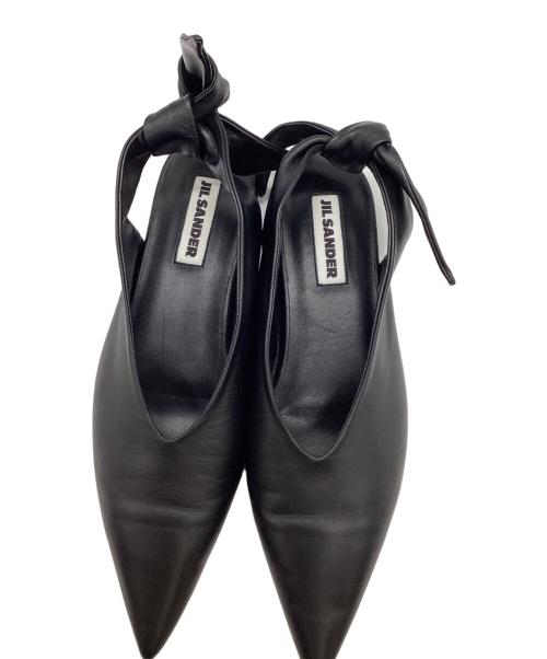JIL SANDER（ジルサンダー）JIL SANDER (ジルサンダー) ポインテットトゥ ノット スリングバック バレエシューズ ブラック / JS36014AA ブラック サイズ:38の古着・服飾アイテム