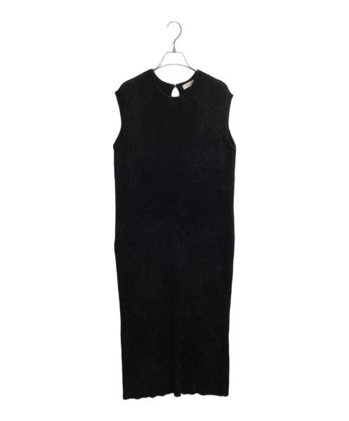 BALLSEY（ボールジィ）BALLSEY (ボールジィ) ベルベット クルーネックワンピース / 11063406003 ブラック サイズ:36の古着・服飾アイテム