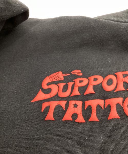 tatoo studio yamada（タトゥースタジオ ヤマダ）TATOO STUDIO YAMADA (タトゥースタジオ ヤマダ) TATTOO JUNKIE HEAVY WEIGHT HOODIE ブラック サイズ:XLの古着・服飾アイテム
