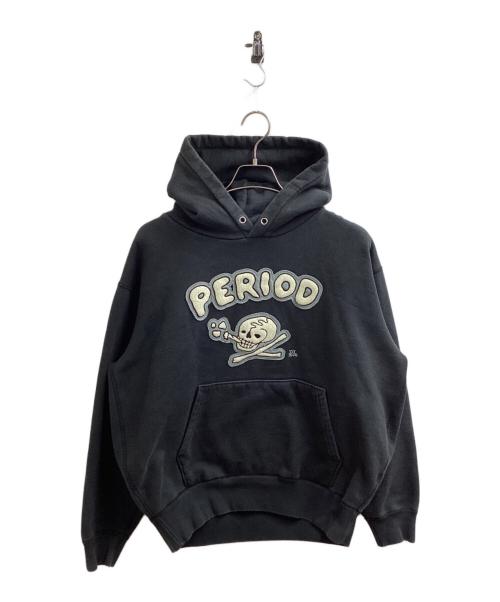 tatoo studio yamada（タトゥースタジオ ヤマダ）TATOO STUDIO YAMADA (タトゥースタジオ ヤマダ) PERIOD HOODIE / サガラ刺繍 プルオーバー パーカー ブラック サイズ:XLの古着・服飾アイテム