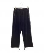 CALEE×tatoo studio yamadaキャリー×タトゥースタジオ ヤマダ）の古着「VELOUR TRACK PANTS / ベロアトラックパンツ」｜ブラック