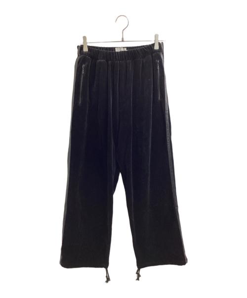 CALEE（キャリー）CALEE (キャリー) TATOO STUDIO YAMADA (タトゥースタジオ ヤマダ) VELOUR TRACK PANTS / ベロアトラックパンツ ブラック サイズ:Mの古着・服飾アイテム