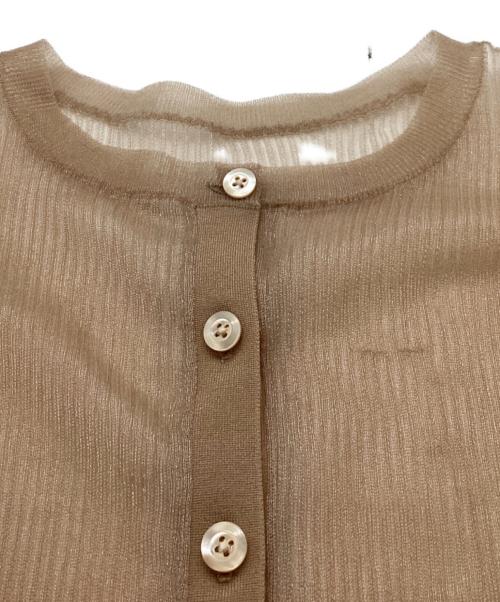 CABAN（キャバン）CABaN (キャバン) シアーリブクルーネックカーディガン ベージュ サイズ:Fの古着・服飾アイテム