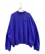 MAISON SPECIALメゾンスペシャル）の古着「SELENA HELIOS OVER SWEAT / 三日月刺繍 オーバーサイズスウェット / 21212415105」｜ブルー