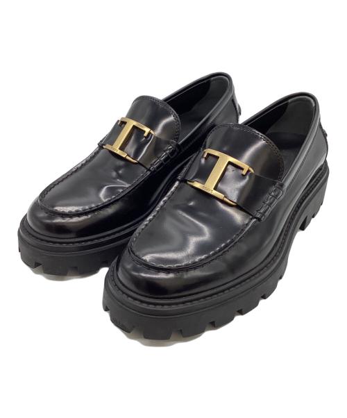 TOD'S（トッズ）TOD'S (トッズ) T TIMELESS Leather Loafers  / T タイムレスローファー / イタリア製 ブラック サイズ:6の古着・服飾アイテム