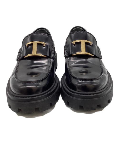 TOD'S（トッズ）TOD'S (トッズ) T TIMELESS Leather Loafers  / T タイムレスローファー / イタリア製 ブラック サイズ:6の古着・服飾アイテム