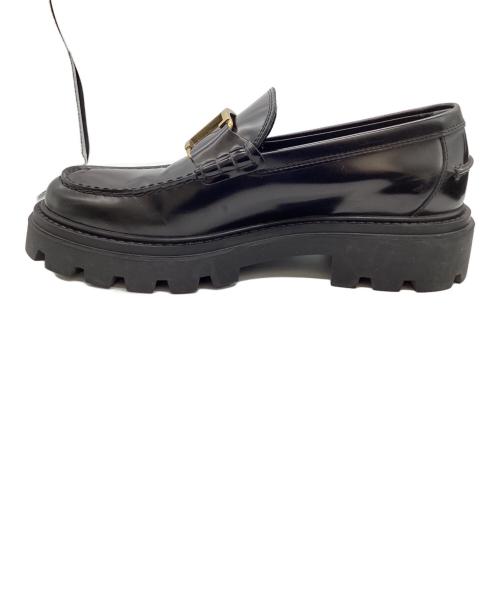 TOD'S（トッズ）TOD'S (トッズ) T TIMELESS Leather Loafers  / T タイムレスローファー / イタリア製 ブラック サイズ:6の古着・服飾アイテム