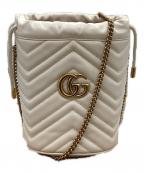 GUCCIグッチ）の古着「Small bucket bag White / スモールバケットバッグ ホワイト / 575163 / Made in ITALY / イタリア製 /」｜ホワイト
