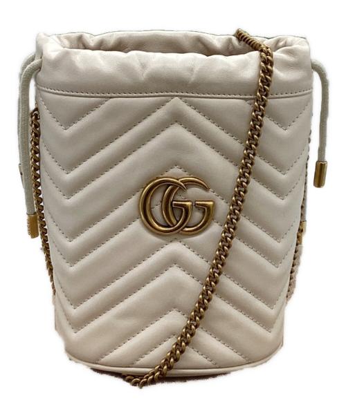 GUCCI（グッチ）GUCCI (グッチ) Small bucket bag White / スモールバケットバッグ ホワイト / 575163 / Made in ITALY / イタリア製 /  ホワイト サイズ:無しの古着・服飾アイテム