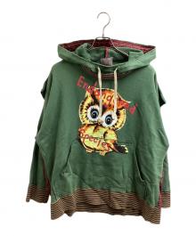 Vivienne Westwood man（ヴィヴィアン ウェストウッド マン）の古着「フクロウプリント切替パーカー / 日本製」｜グリーン