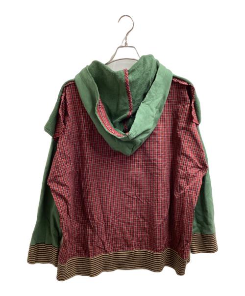 Vivienne Westwood man（ヴィヴィアン ウェストウッド マン）Vivienne Westwood man (ヴィヴィアン ウェストウッド マン) フクロウプリント切替パーカー / 日本製 グリーン サイズ:FREEの古着・服飾アイテム