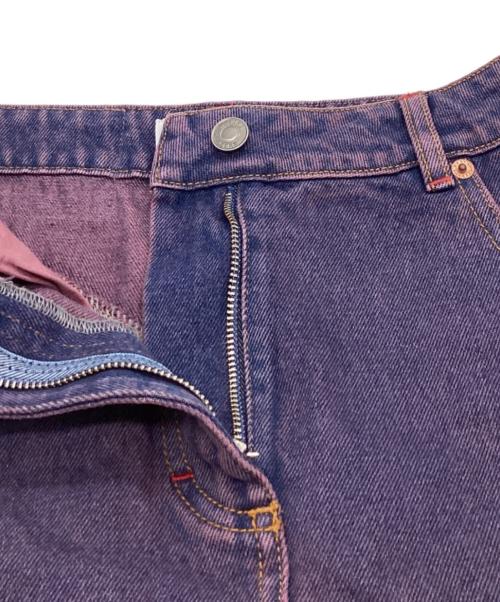 MARINE SERRE（マリーンセル）marine serre (マリーンセル) MOON LASER DENIM MINI SKIRT / デニムミニスカート パープル サイズ:34の古着・服飾アイテム