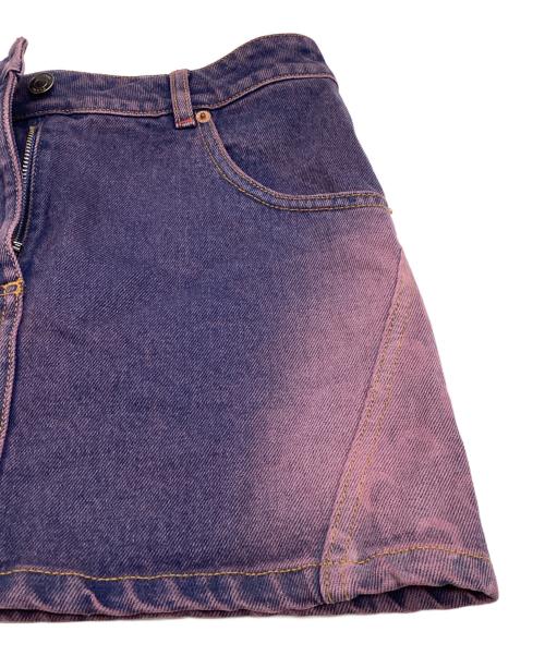 MARINE SERRE（マリーンセル）marine serre (マリーンセル) MOON LASER DENIM MINI SKIRT / デニムミニスカート パープル サイズ:34の古着・服飾アイテム