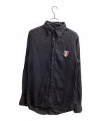 DOLCE & GABBANAドルチェ＆ガッバーナ）の古着「ワッペンリネンシャツ　TSR86 8053」｜ブラック
