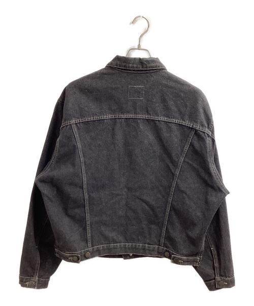 UnitedColorsOfBenetton（ユナイティッドカラーオブベネトン）UnitedColorsOfBenetton (ユナイティッドカラーオブベネトン) 先染めブラック デニムジャケット/ イタリア製 ブラック サイズ:48の古着・服飾アイテム