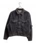 UnitedColorsOfBenetton（ユナイティッドカラーオブベネトン）の古着「先染めブラック デニムジャケット/ イタリア製」｜ブラック