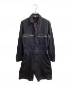COMME des GARCONS HOMME PLUSコムデギャルソンオムプリュス）の古着「milled polyester jump suits / ポリ縮ジャンプスーツ / PC-U002 / MAde in JAPAN / 日本製」｜ブラック