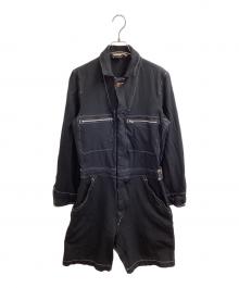COMME des GARCONS HOMME PLUS（コムデギャルソンオムプリュス）の古着「milled polyester jump suits / ポリ縮ジャンプスーツ / PC-U002 / MAde in JAPAN / 日本製」｜ブラック