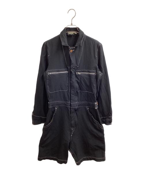 COMME des GARCONS HOMME PLUS（コムデギャルソンオムプリュス）COMME des GARCONS HOMME PLUS milled polyester jump suits / ポリ縮ジャンプスーツ / PC-U002 / MAde in JAPAN / 日本製 ブラック サイズ:SSの古着・服飾アイテム