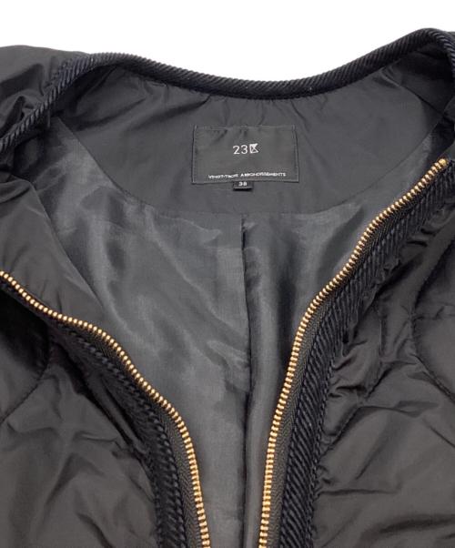 23区（ニジュウサンク）23区 (ニジュウサンク) 中綿パディング コンパクト アウター / キルティングジャケット ブラック サイズ:38の古着・服飾アイテム