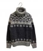 DOLCE & GABBANAドルチェ＆ガッバーナ）の古着「ノルディック柄タートルネックニット / イタリア製」｜グレー