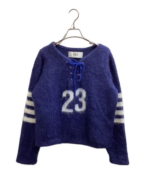 KOWGA（コウガ）KOWGA (コウガ) FOOT BALL MOHAIR KNIT ネイビー サイズ:FREEの古着・服飾アイテム