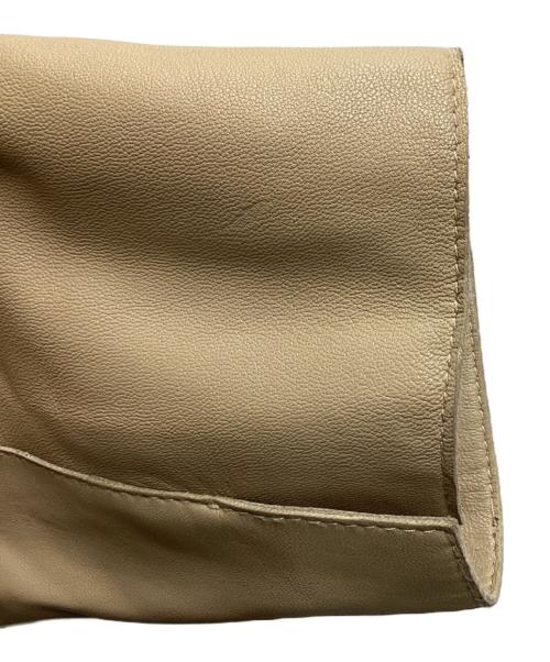 BALMAIN（バルマン）BALMAIN (バルマン) ラムレザージャケット / ライナー付き  ベージュ サイズ:9の古着・服飾アイテム