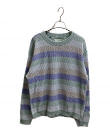 Quatorze（キャトルズ）の古着「ボーダーニット　231K-01」｜グリーン