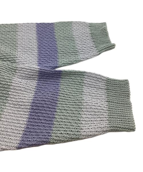 Quatorze（キャトルズ）quatorze (キャトルズ) ボーダーニット　231K-01 グリーン サイズ:FREEの古着・服飾アイテム