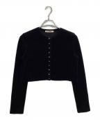 BACCAバッカ）の古着「ヘビーベロア ショートカーディガン/35-03-54-03203」｜ブラック