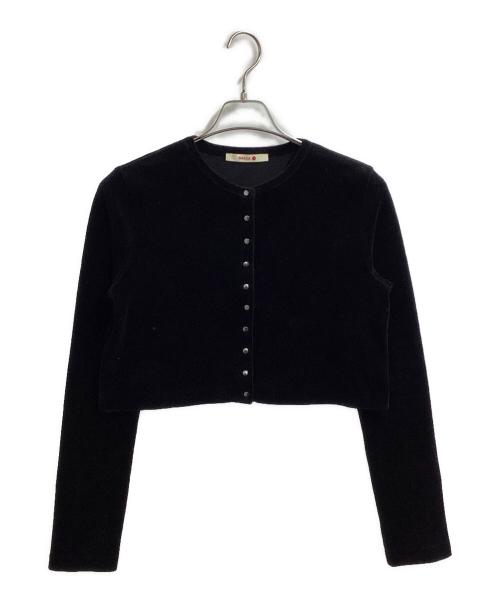 BACCA（バッカ）BACCA (バッカ) ヘビーベロア ショートカーディガン/35-03-54-03203 ブラック サイズ:Sの古着・服飾アイテム