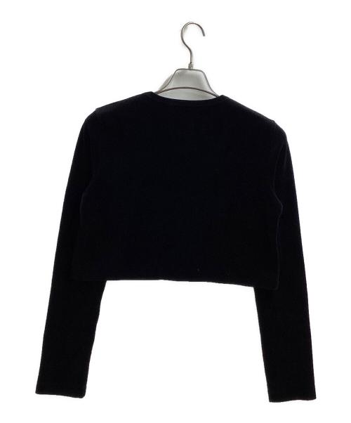 BACCA（バッカ）BACCA (バッカ) ヘビーベロア ショートカーディガン/35-03-54-03203 ブラック サイズ:Sの古着・服飾アイテム