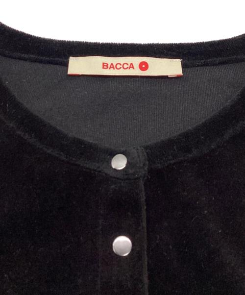 BACCA（バッカ）BACCA (バッカ) ヘビーベロア ショートカーディガン/35-03-54-03203 ブラック サイズ:Sの古着・服飾アイテム