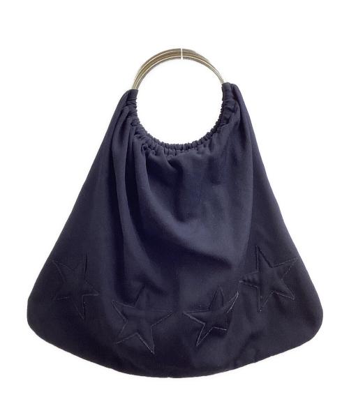 ROBE DE CHAMBRE COMME DES GARCONS（ローブドシャンブル コムデギャルソン）ROBE DE CHAMBRE COMME DES GARCONS (ローブドシャンブル コムデギャルソン) スターステッチリングハンドルバック / Star stitch ring handle bag ネイビーの古着・服飾アイテム