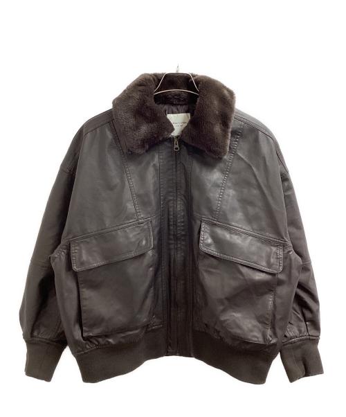 FREAK'S STORE（フリークスストア）FREAK'S STORE (フリークスストア) 2way フェード加工 ファー襟レザレットブルゾン / 25AW ブラウン サイズ:FREEの古着・服飾アイテム