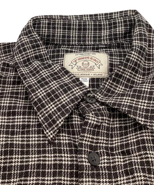 ARMANI JEANS（アルマーニジーンズ）ARMANI JEANS (アルマーニジーンズ) チェックシャツ　/　イタリア製 ブラック サイズ:Lの古着・服飾アイテム