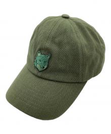 maison kitsune（メゾンキツネ）の古着「フォックスヘッドキャップ / MM06104WW0096 / タグ付」｜オリーブ