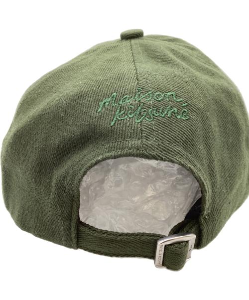 maison kitsune（メゾンキツネ）MAISON KITSUNE (メゾンキツネ) フォックスヘッドキャップ / MM06104WW0096 / タグ付 オリーブ サイズ:-の古着・服飾アイテム