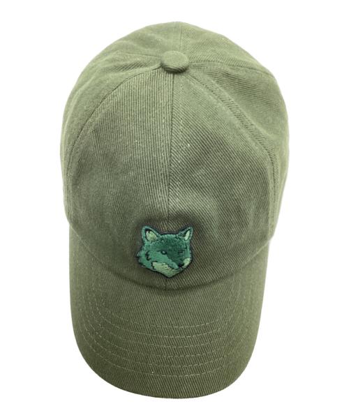 maison kitsune（メゾンキツネ）MAISON KITSUNE (メゾンキツネ) フォックスヘッドキャップ / MM06104WW0096 / タグ付 オリーブ サイズ:-の古着・服飾アイテム